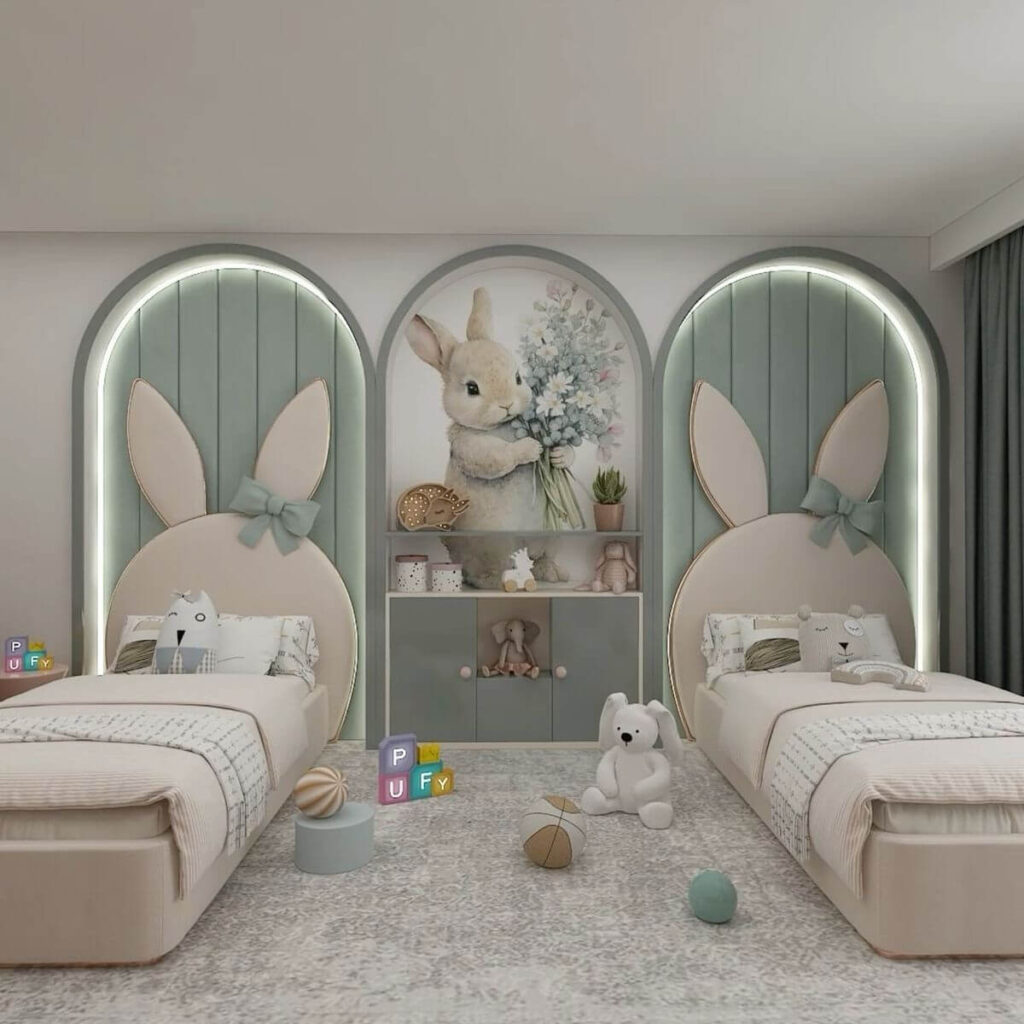 1. Adorable Bunny-Themed Kids Bedroom Ideas