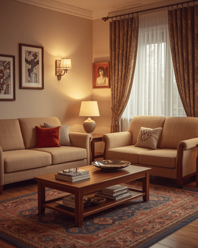 1. Cozy Living Room Decor Ideas with Warm Lighting 