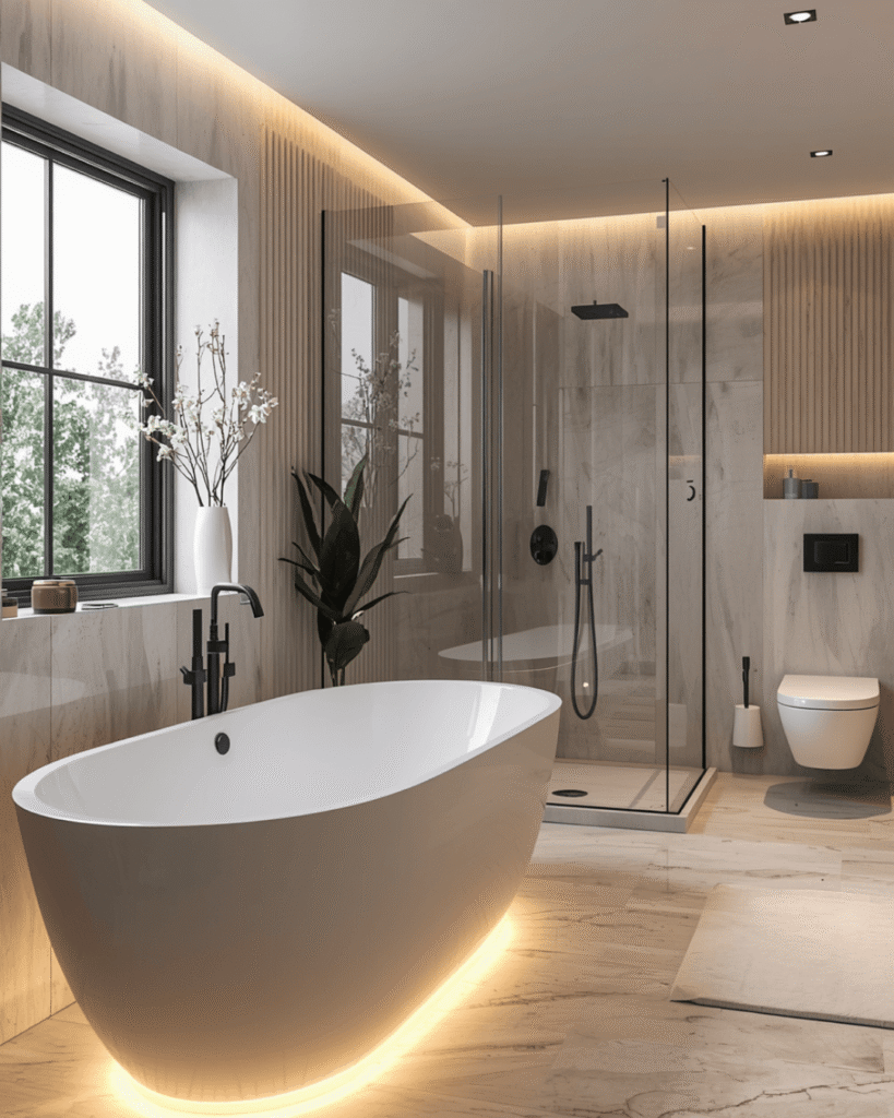 1. Minimalist White Bathroom Design Ideas