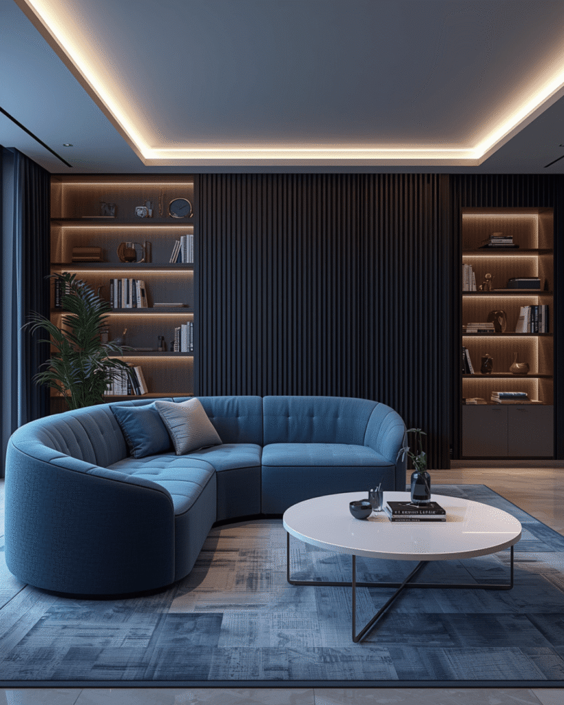 1. Modern Curved Sofa Living Room Ideas