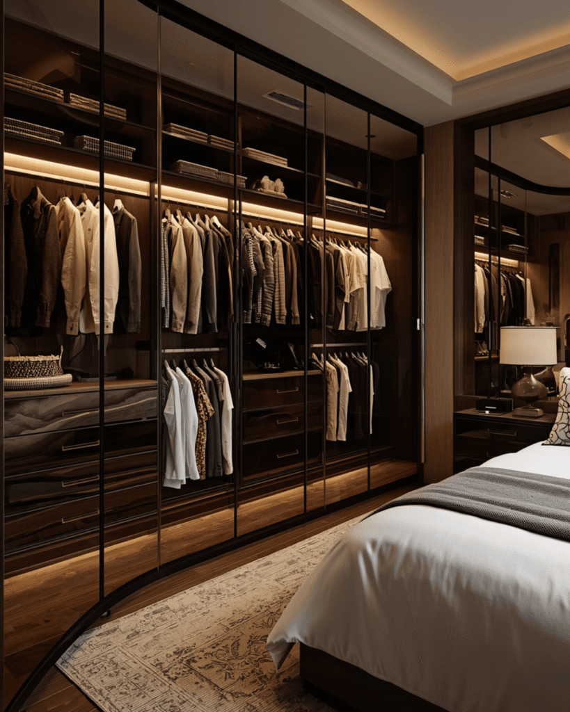 1. Modern Walk-In Closet Design Ideas for Luxury Bedroom