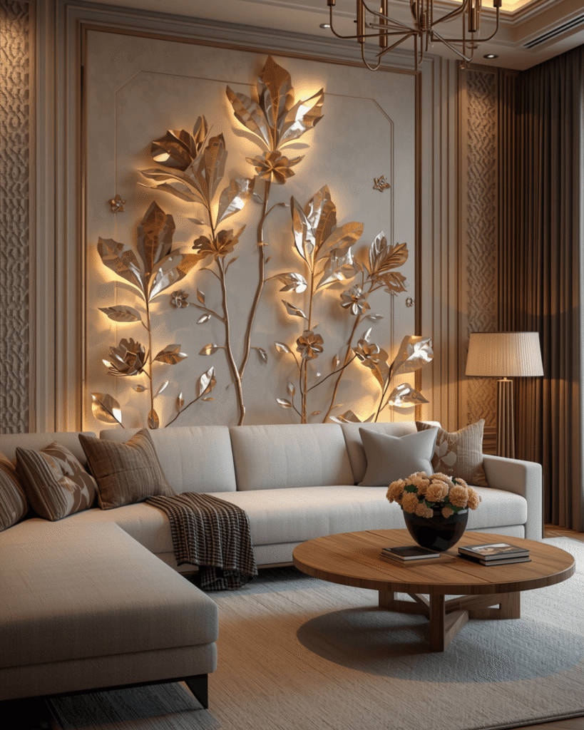 10. Luxury Contemporary Living Room with Nature