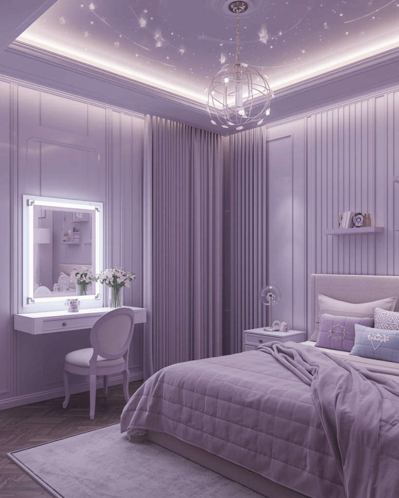 10. Stylish Contemporary Bedroom with Pastel Glam Decor