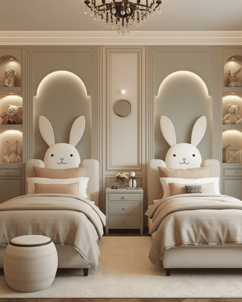 10. Stylish Pastel Twin Nursery Design