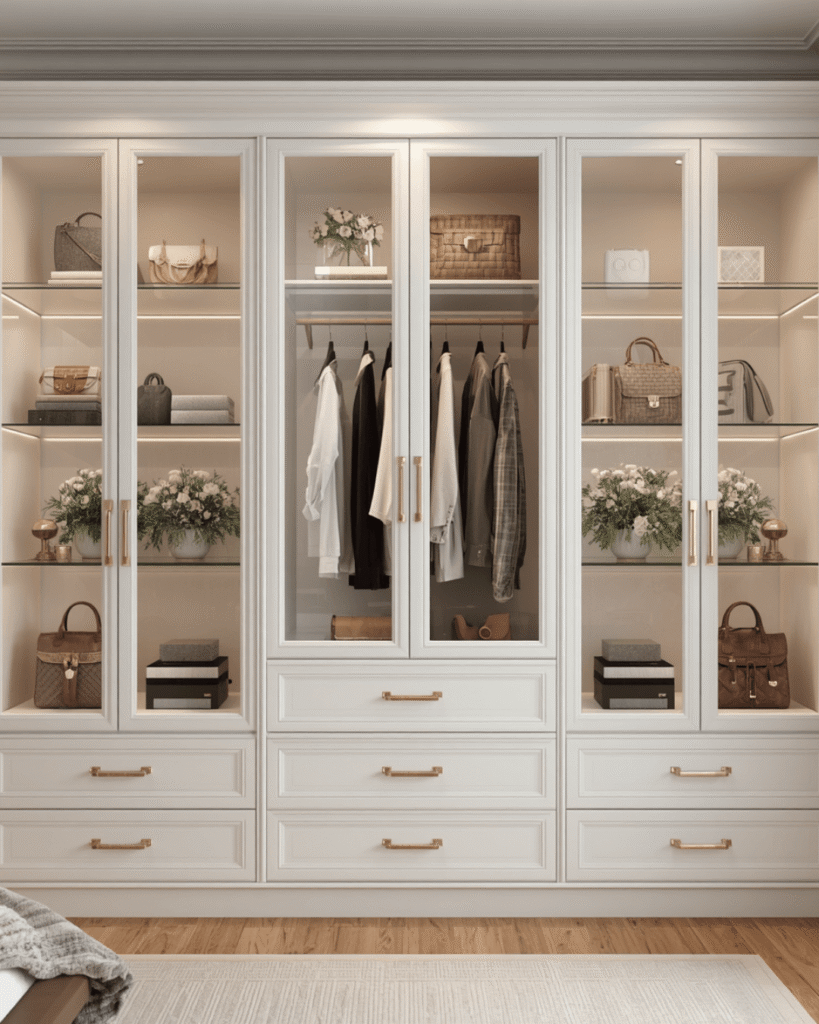 2. Luxury Bedroom Wardrobe Inspiration With Glass Doors