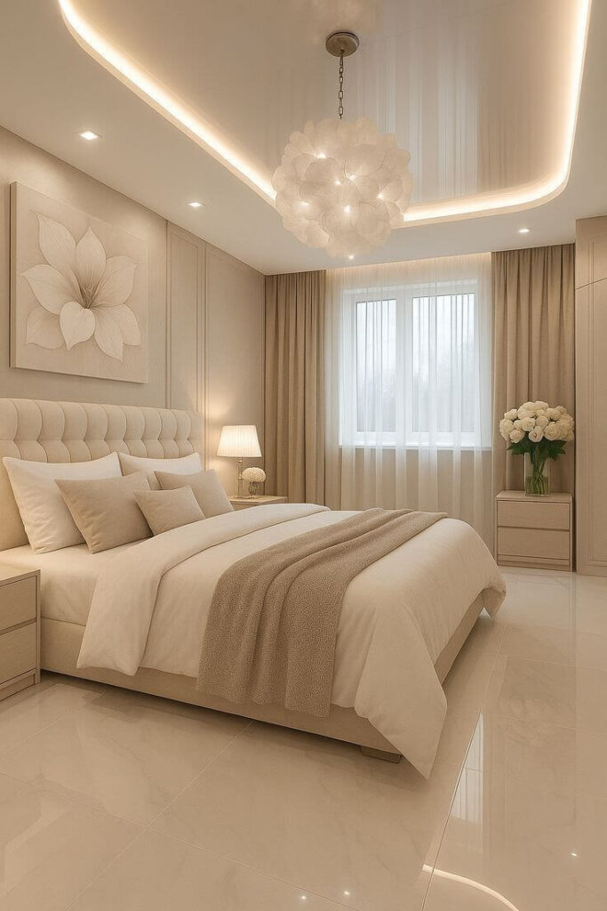 2. Luxury Neutral Bedroom Decor Inspiration