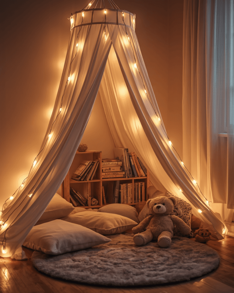 2. Magical Kids Reading Corner with Fairy Lights