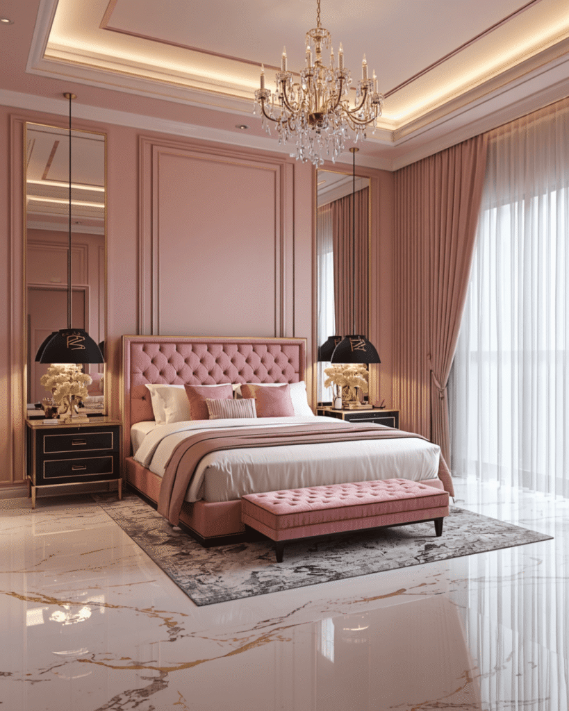 2. Modern Glam Bedroom Decoration Ideas 