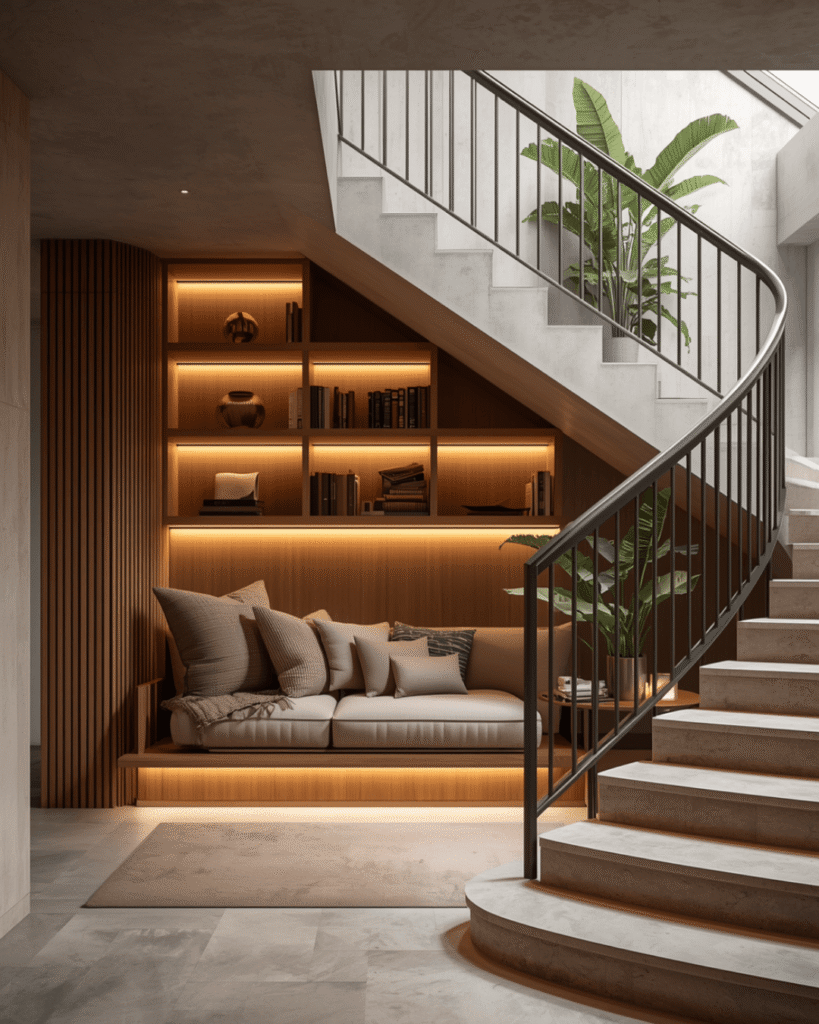 2. Modern Indoor Garden Staircase Design Inspiration
