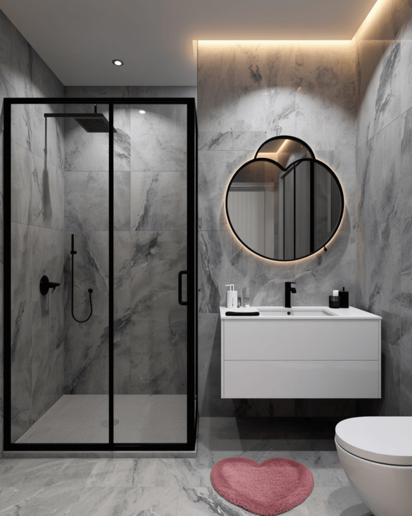 2.Elegant Grey Marble Bathroom Ideas 