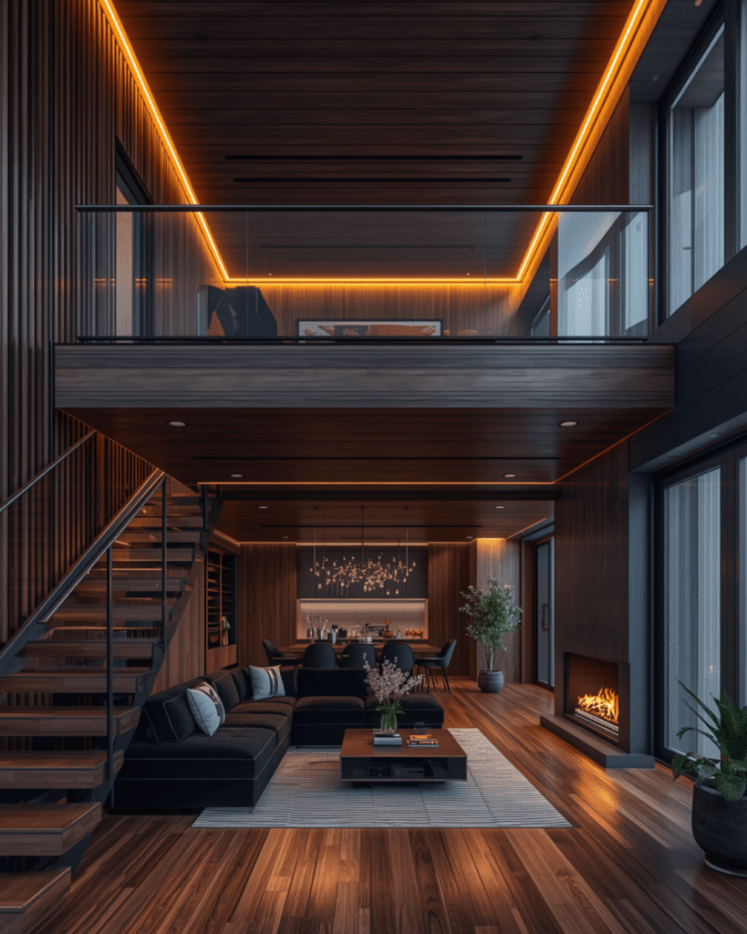2.Elegant Open Concept Living Room Design