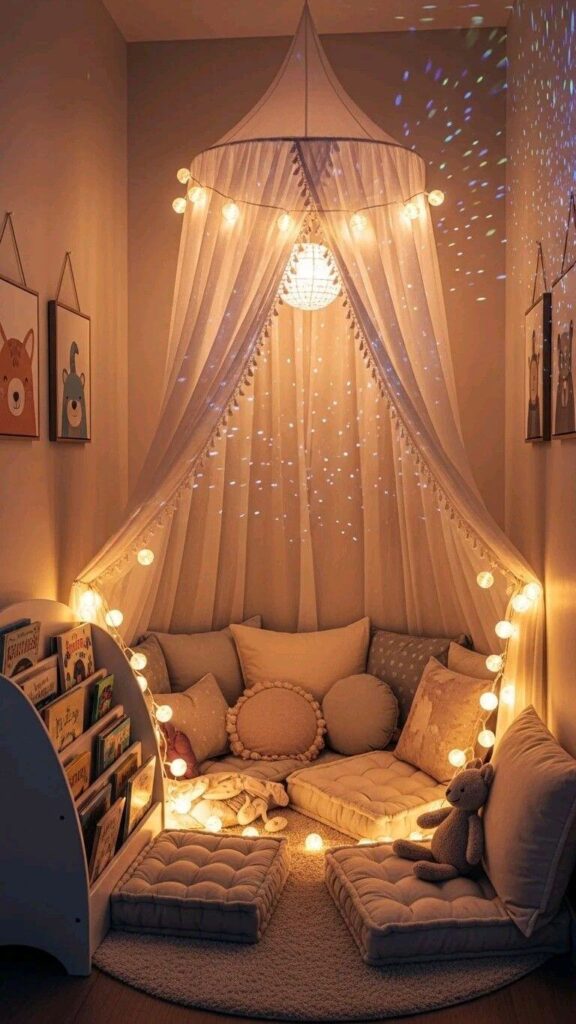 3. Aesthetic Kids Room Reading Space Design