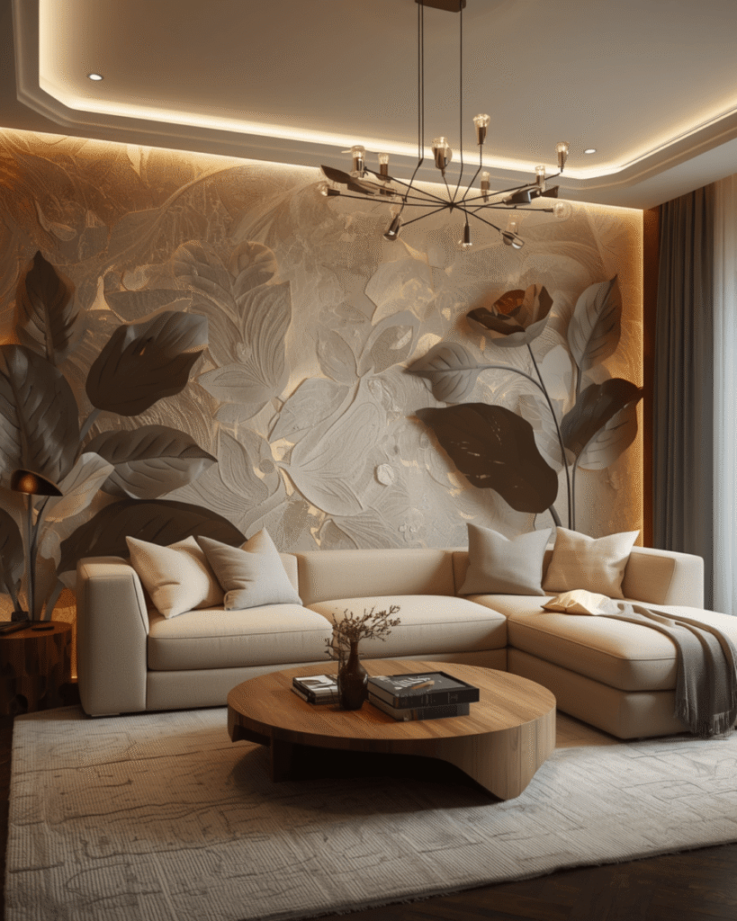 3. Modern Neutral Living Room Wall Decor