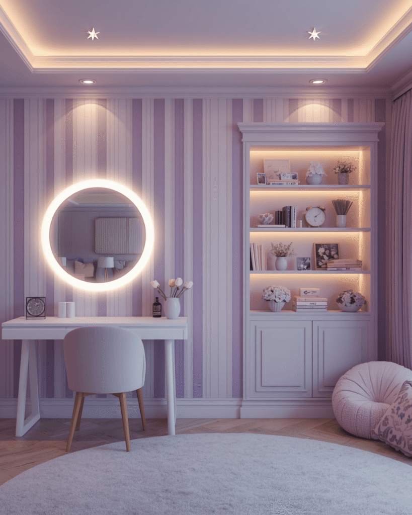 4. Elegant Feminine Bedroom Ideas with Soft Lavender Tones