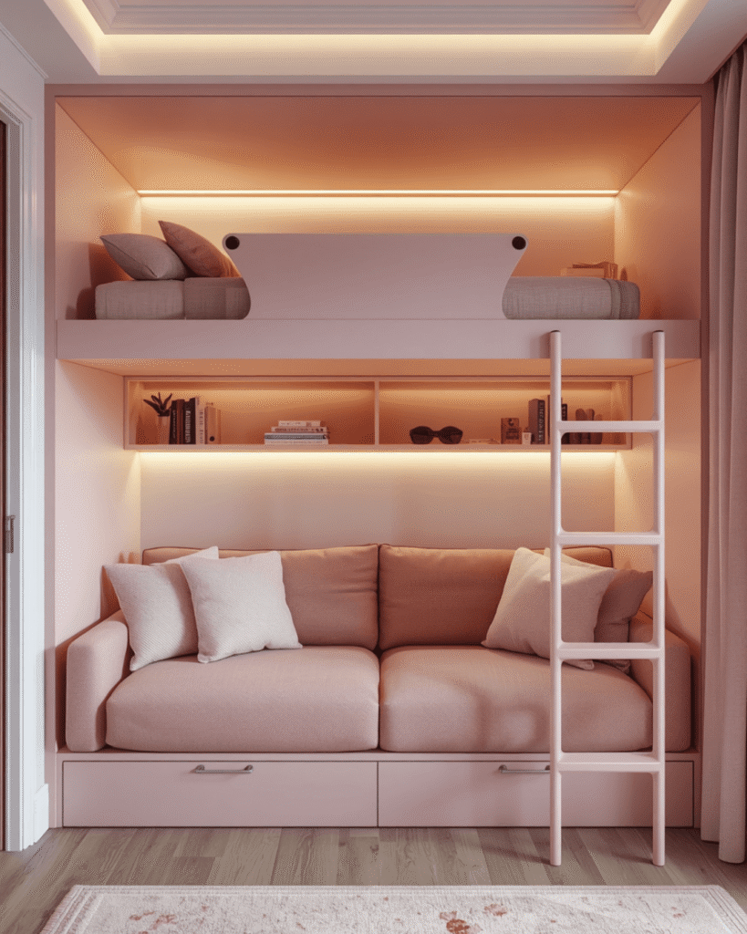 4. Smart Bunk Bed Design with Stairs and Hidden Storage