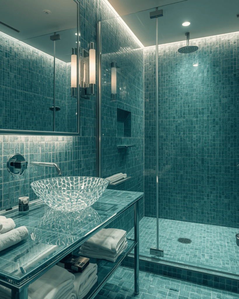 4.Contemporary Bathroom with Elegant Glass Sink
