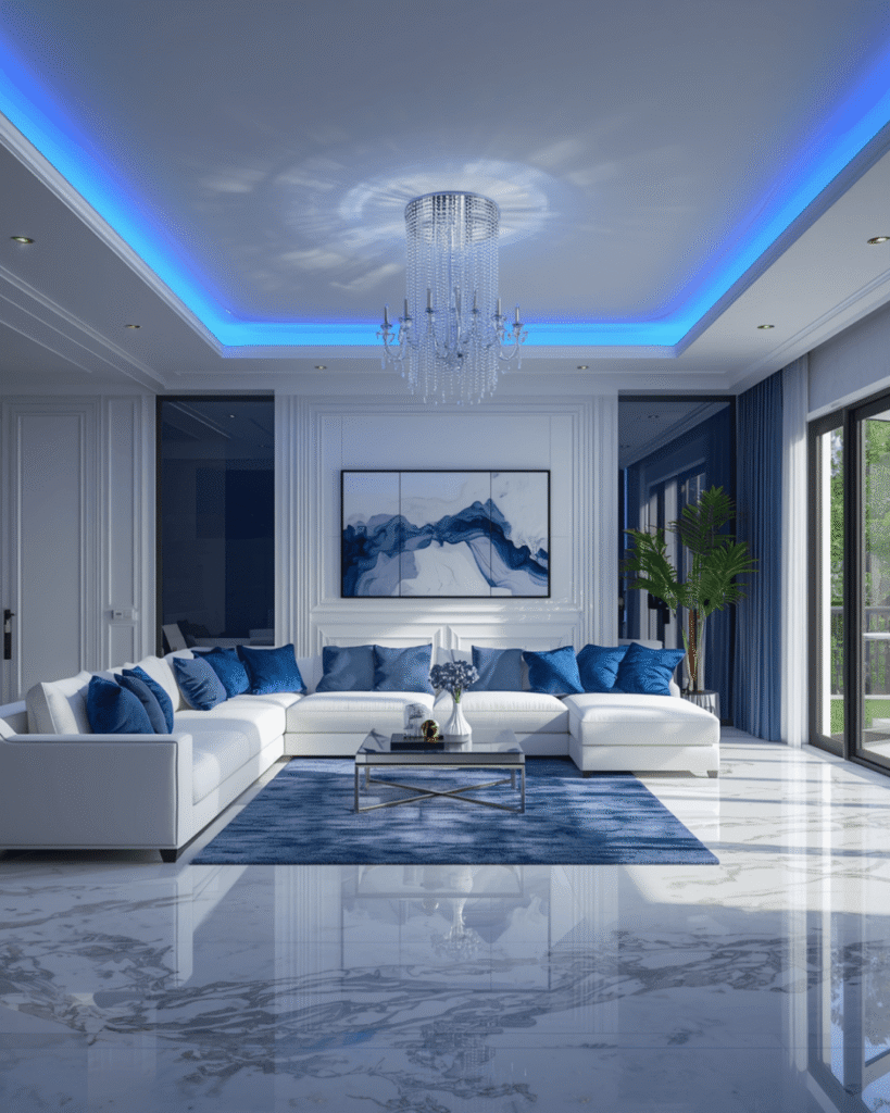 4.Stylish Open Space Living Room Design