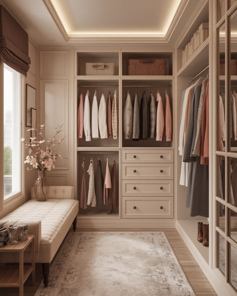 5. Feminine Walk-In Closet Ideas 