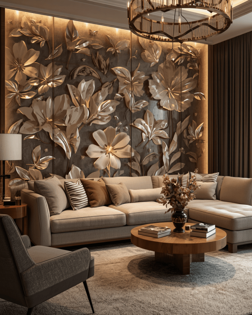 5. Luxury Textured Wall Panel Ideas Living Rooms