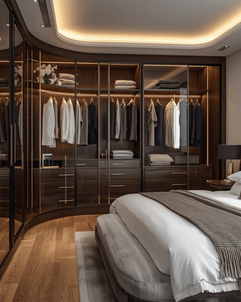 5. Minimalist Luxury Bedroom with Built-In Wardrobe 