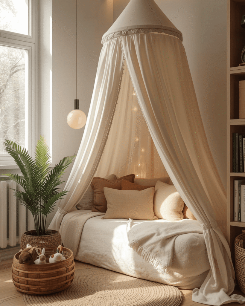 6. Comfortable Kids Reading Nook for Small Spaces