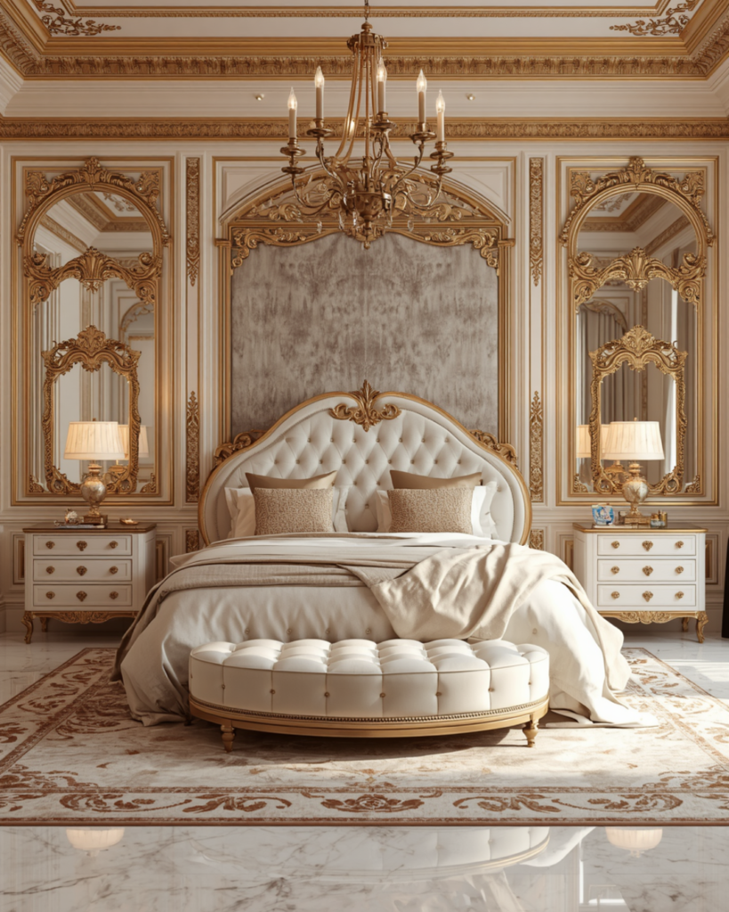 6.  Luxury Palace Bedroom with Ornate Gold