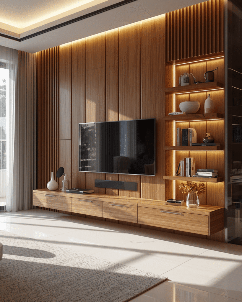6.  Modern TV Wall Ideas for Luxury Homes