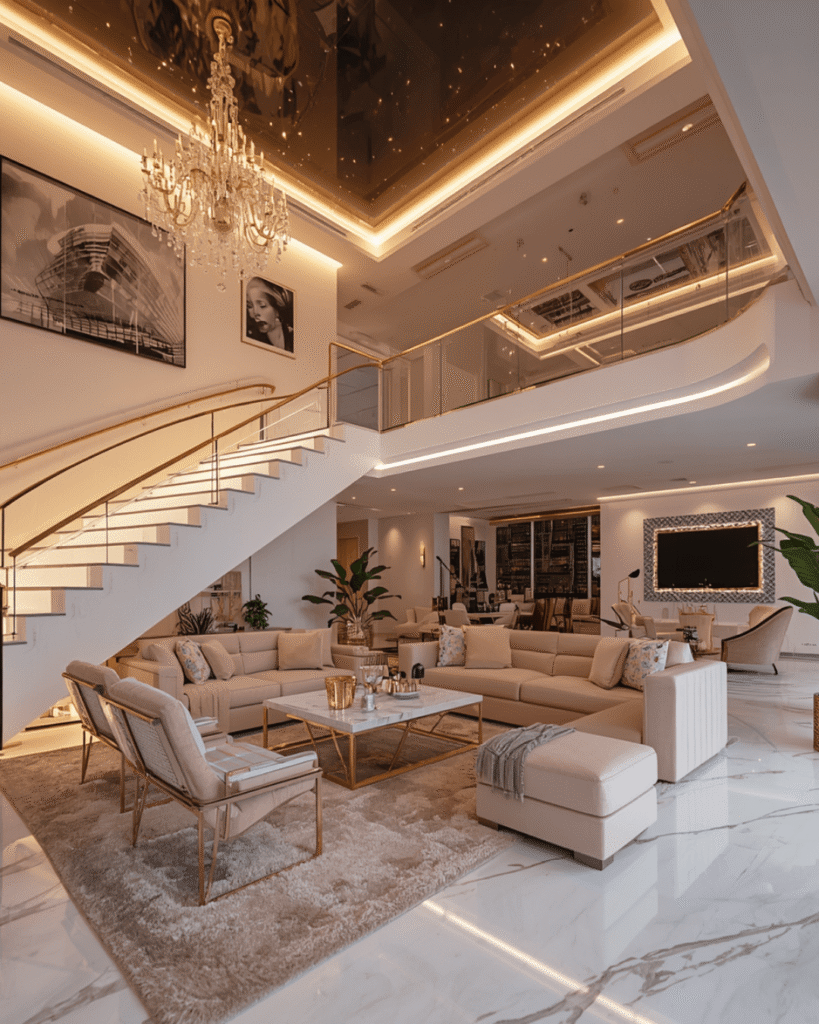 6. Stylish Modern Home Interior with Ambient Lighting