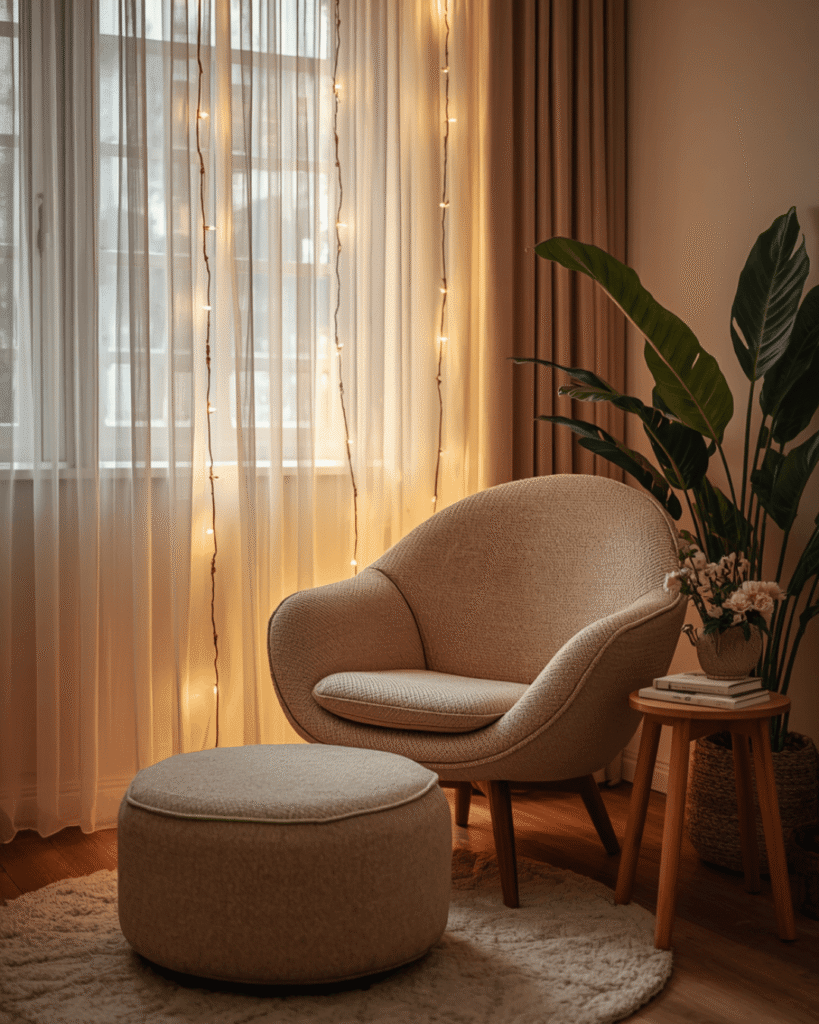  6.Minimal Cozy Seating Area with Soft Textures