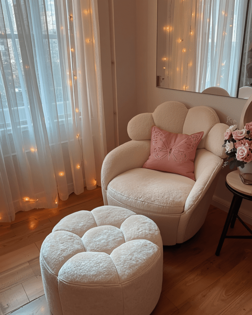  7. Aesthetic Home Corner with Soft Seating and Decor