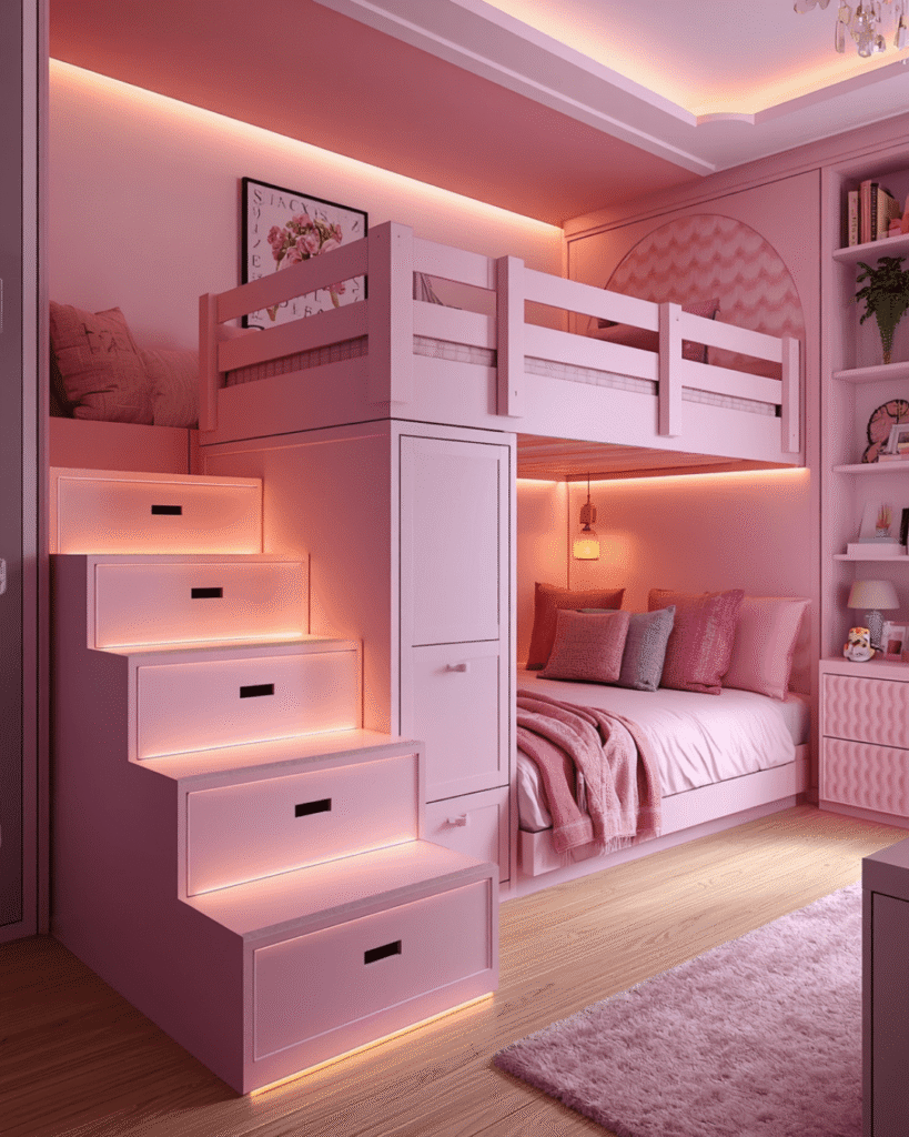 7. Compact Bedroom Ideas Using Bunk Beds with Storage Solutions