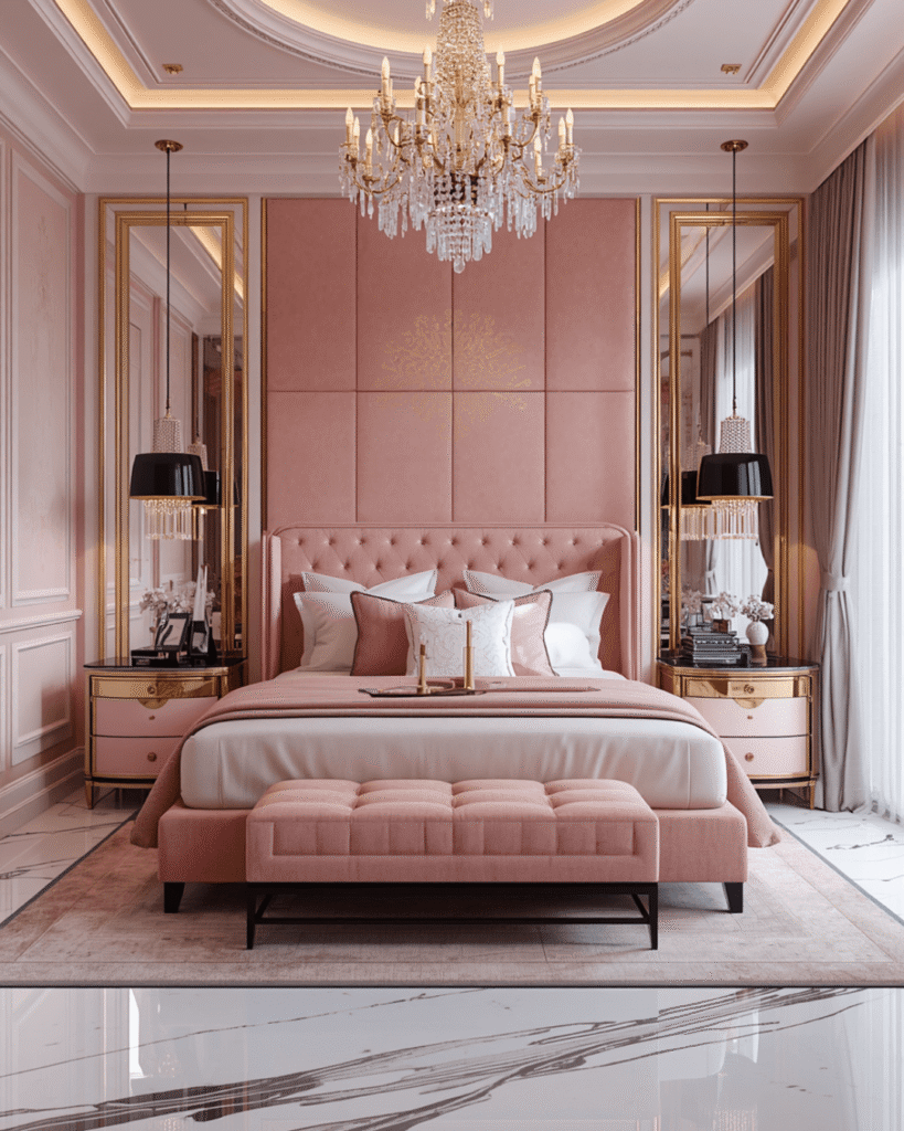 7. Luxury Bedroom Interior Ideas with Mirrored Walls