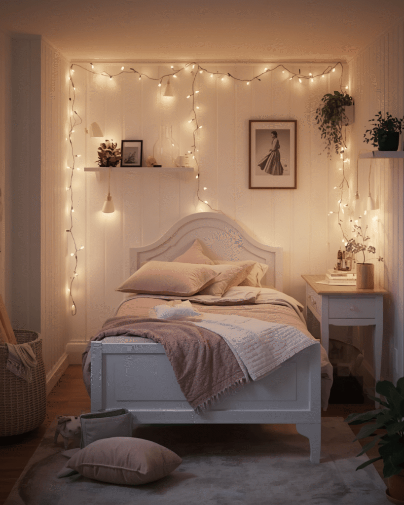 Cozy Pink Bedroom Decor Ideas With Fairy Lights And Soft Aesthetic Design