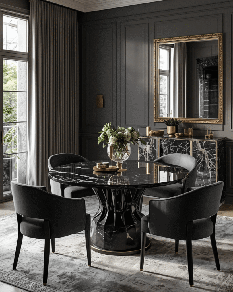 7. Modern Dining Room Ideas with Black Furniture