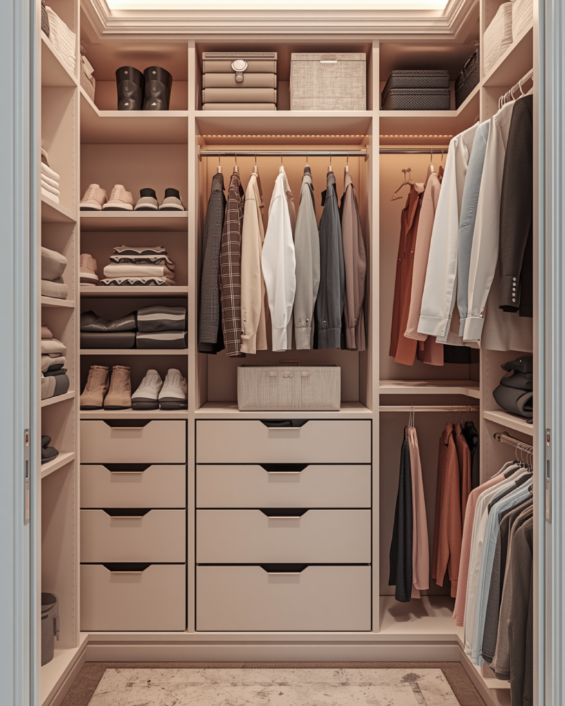 7. Stylish Walk-In Closet Interior with LED Lighting