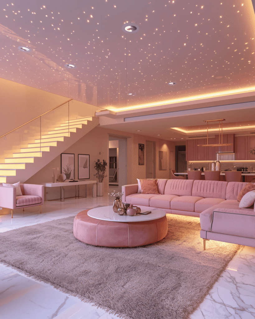 8. Cozy Pink Lounge Interior for Elegant Living Spaces