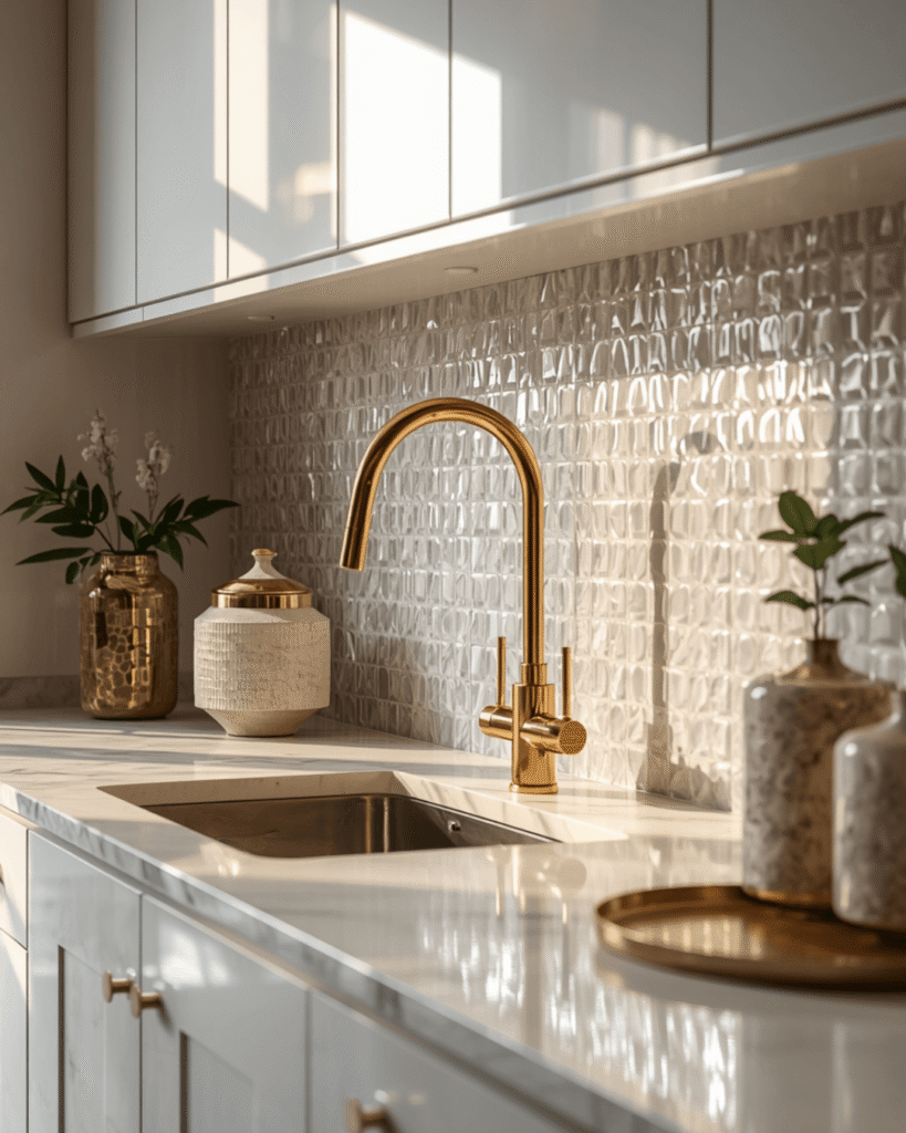 8. High-End Kitchen Lighting And Backsplash Ideas