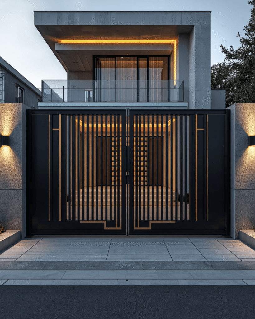 8. Minimalist Black Metal Gate Designs Luxury 