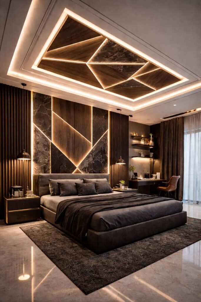 8. Minimalist Dark Wood Bedroom Decor for Elegant Interiors