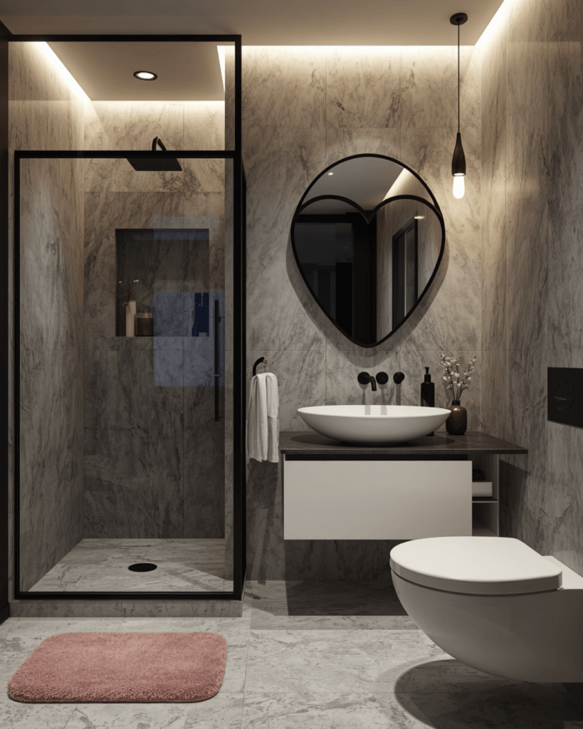 8.Elegant black and grey bathroom decor inspiration