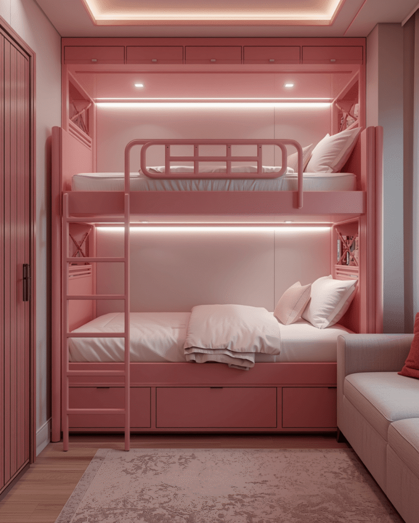 9. Bunk Bed with TV Unit and Storage for Modern Bedroom Setup