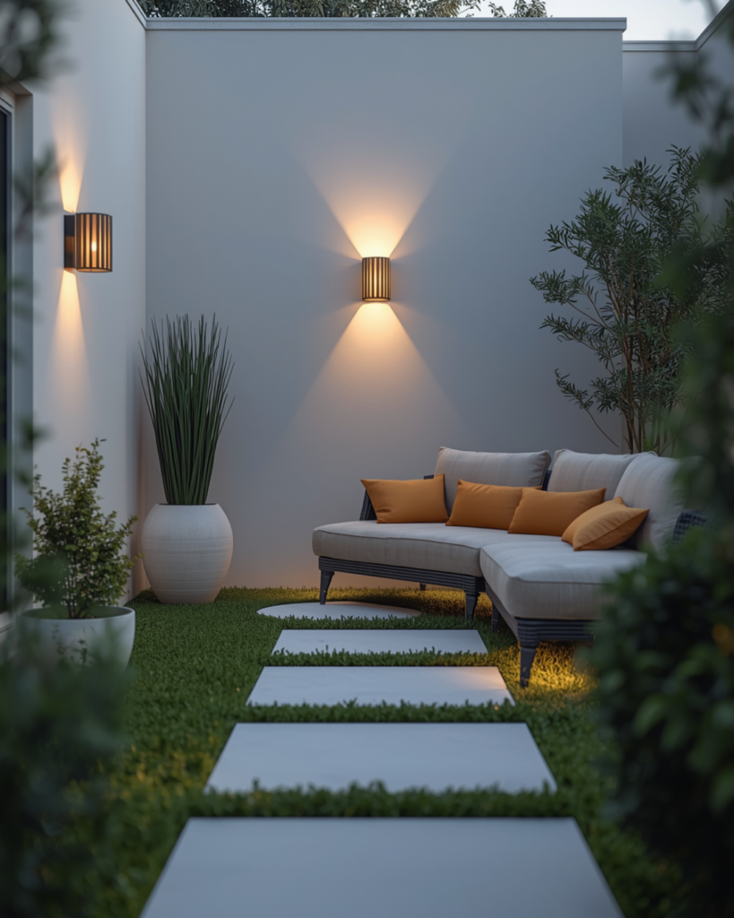 9. Contemporary Garden Design with Ambient Lighting 
