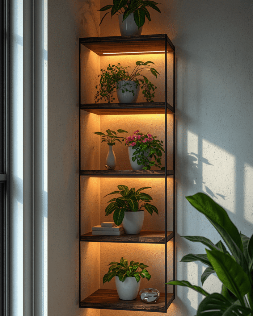 9. Creative Plant Display Ideas for Living Room Corners
