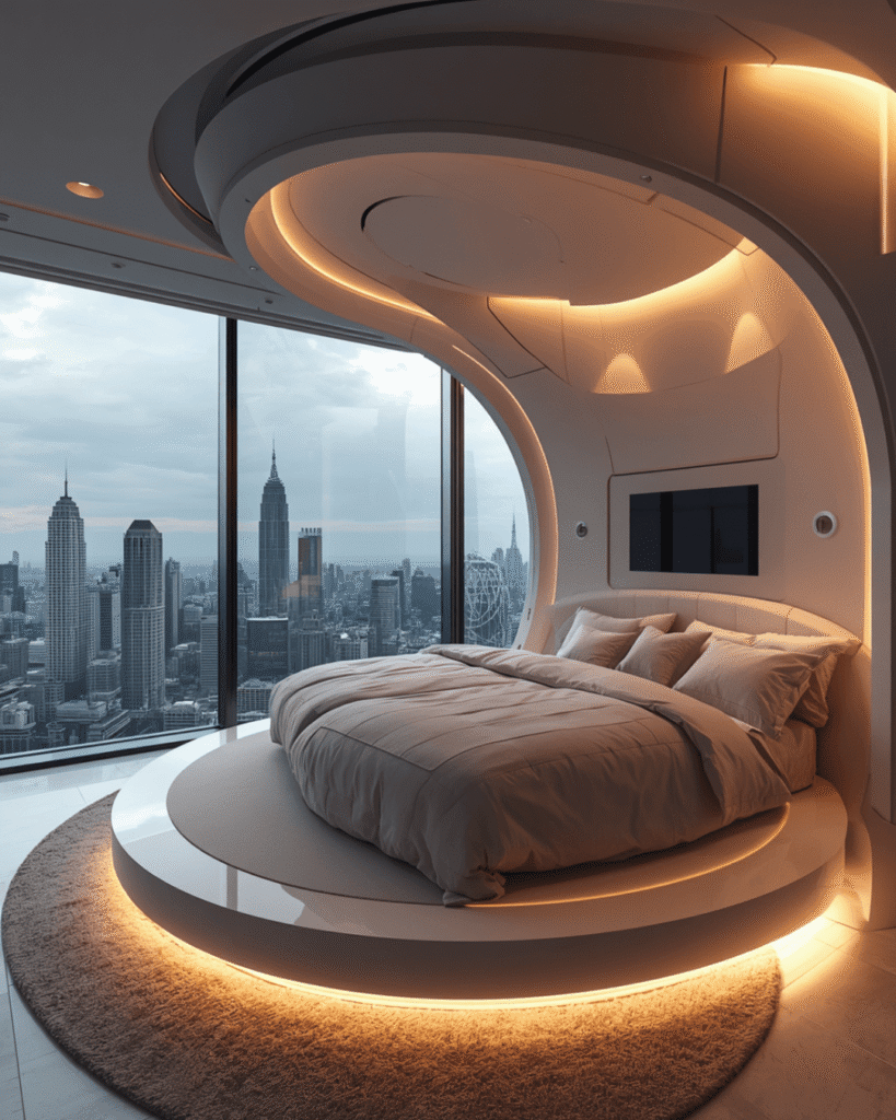 9. High-End Futuristic Apartment Bedroom Design Ideas