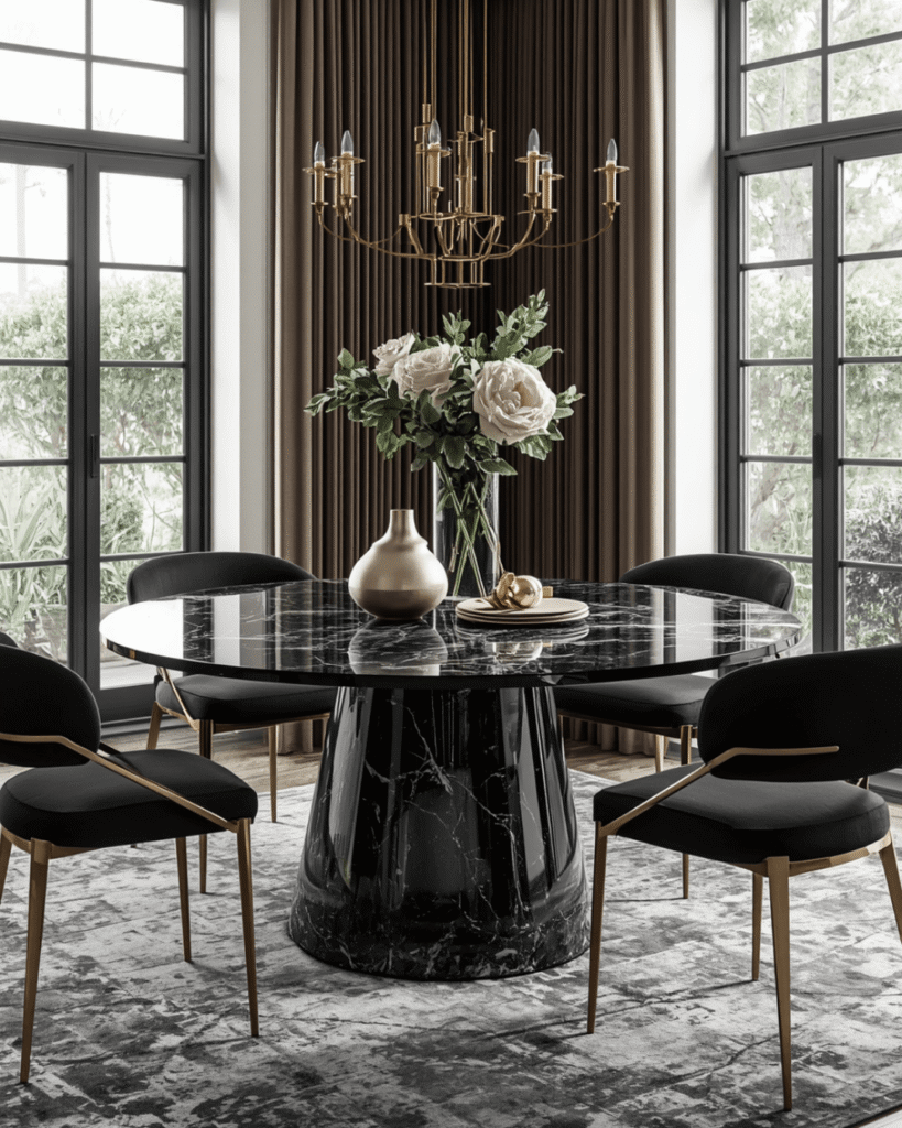 9. High-End Marble Dining Table Decor Trends