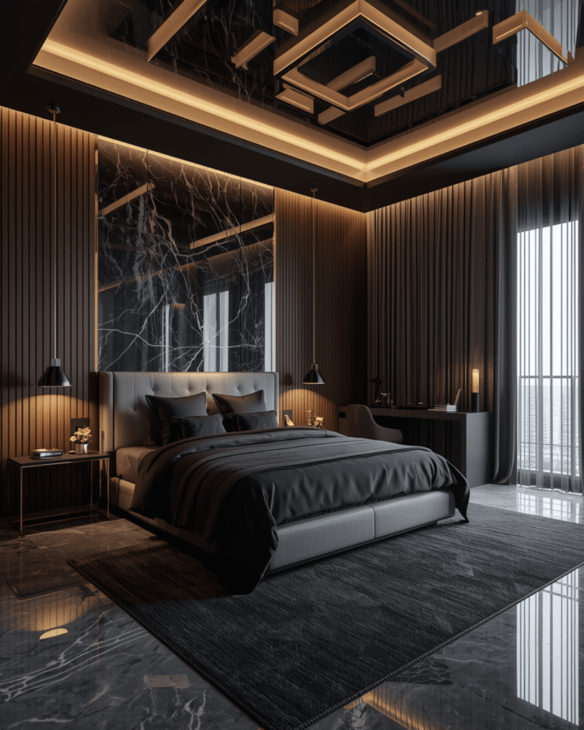 9. High-End Modern Bedroom Interior with Cozy Atmosphere