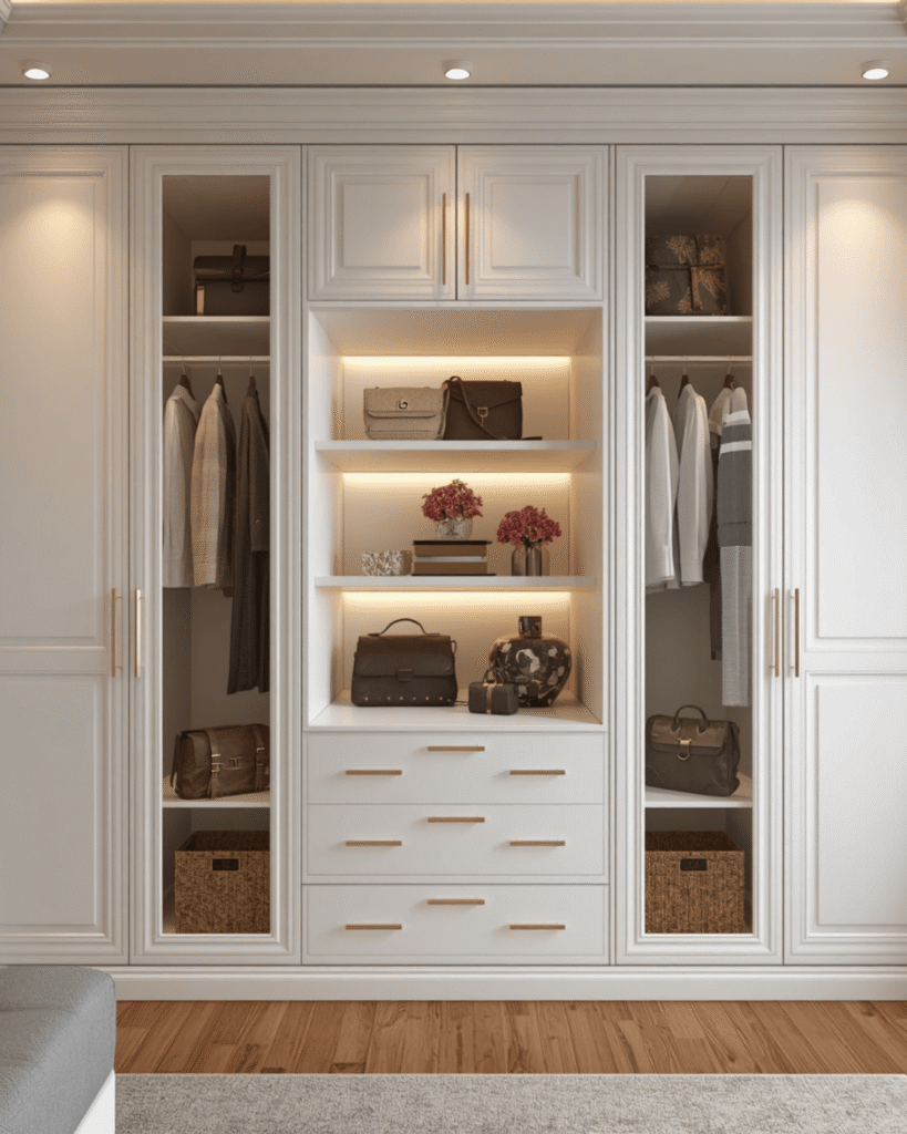 9. Luxury Closet Inspiration With Open Shelving