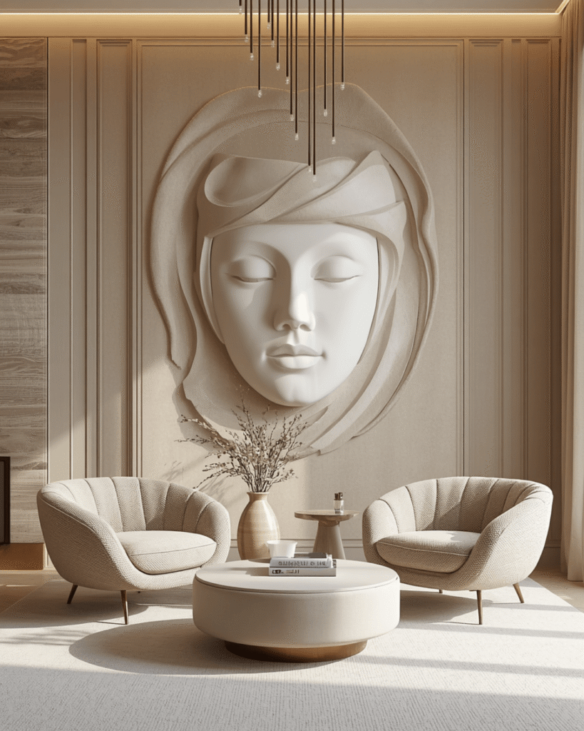 Minimalist Home Decor Ideas with Sculptural Wall Art