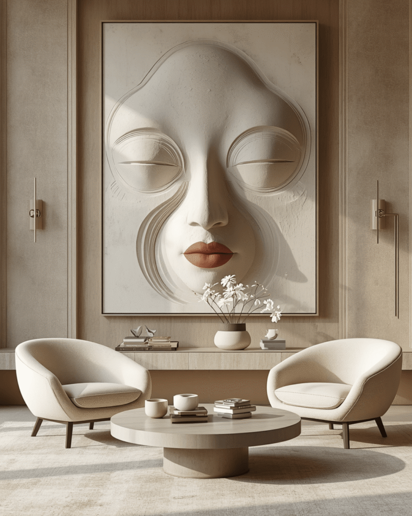 Modern abstract face wall art ideas