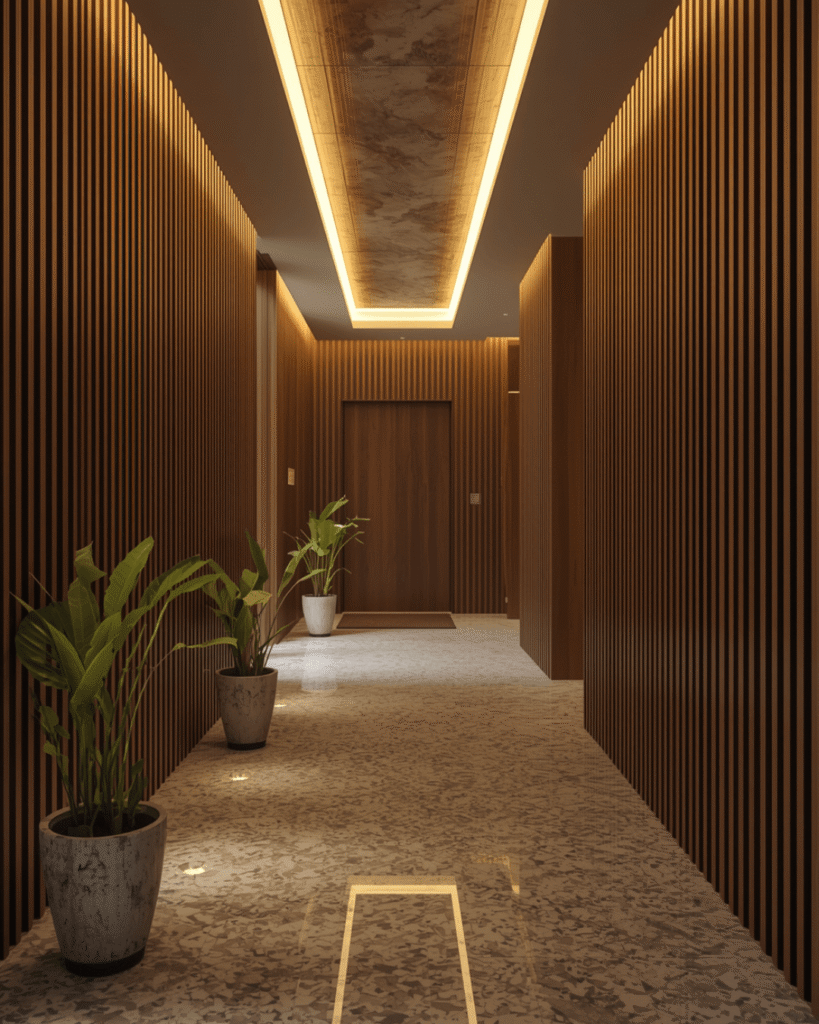 5. Luxury Zen-Inspired Hallway Interior Design